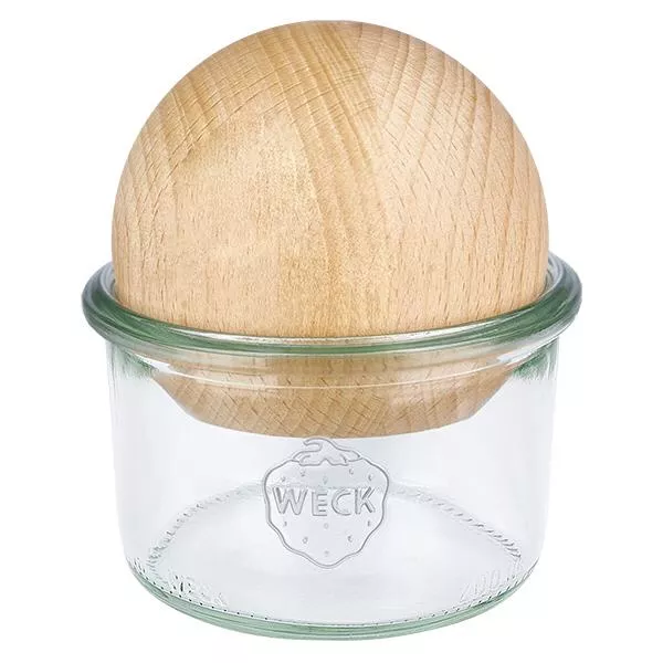 200ml bocal conique WECK RR80 avec boule en bois en hêtre