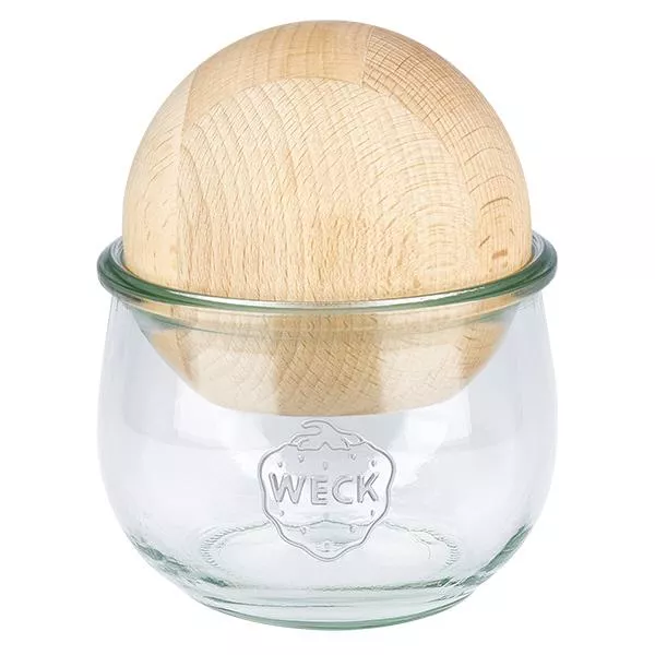 580ml bocal tulipe WECK RR100 avec boule en bois en hêtre