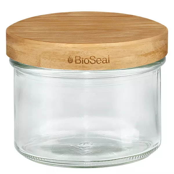 225ml Verre conique avec BioSeal couvercle en bois 2-en-1 UNiTWIST