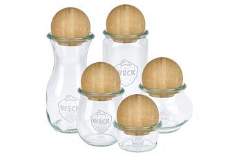 Bocaux Weck avec boule en bois